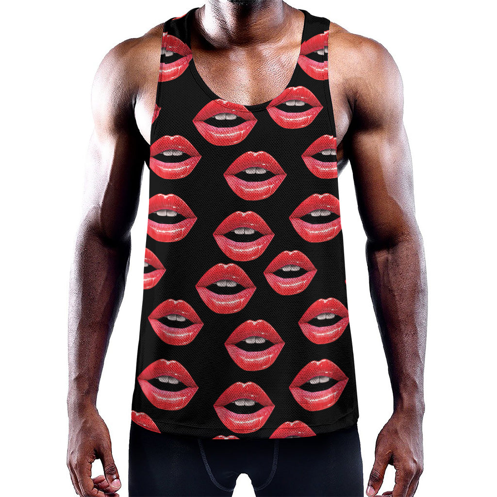 Women's Lips Pattern Print Training Tank Top