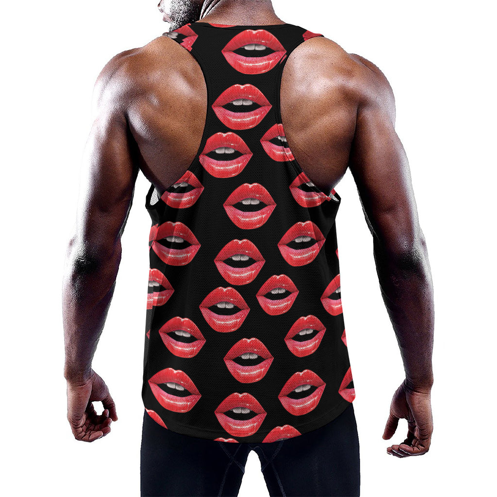Women's Lips Pattern Print Training Tank Top