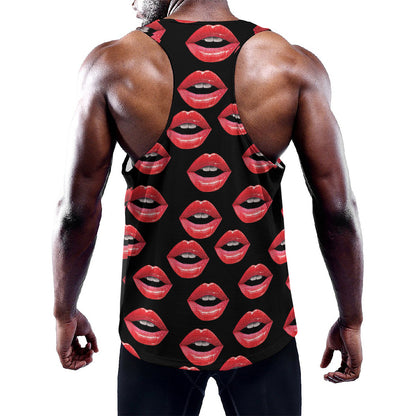 Women's Lips Pattern Print Training Tank Top