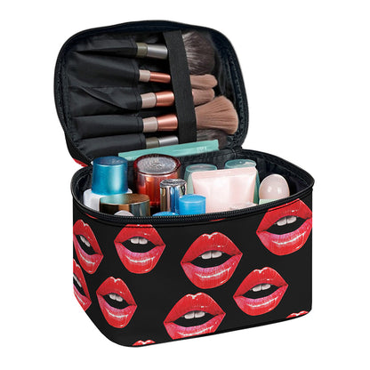 Women's Lips Pattern Print Travel Makeup Bag