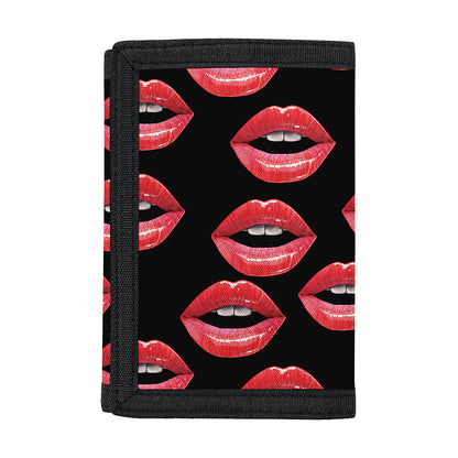 Women's Lips Pattern Print Trifold Wallet