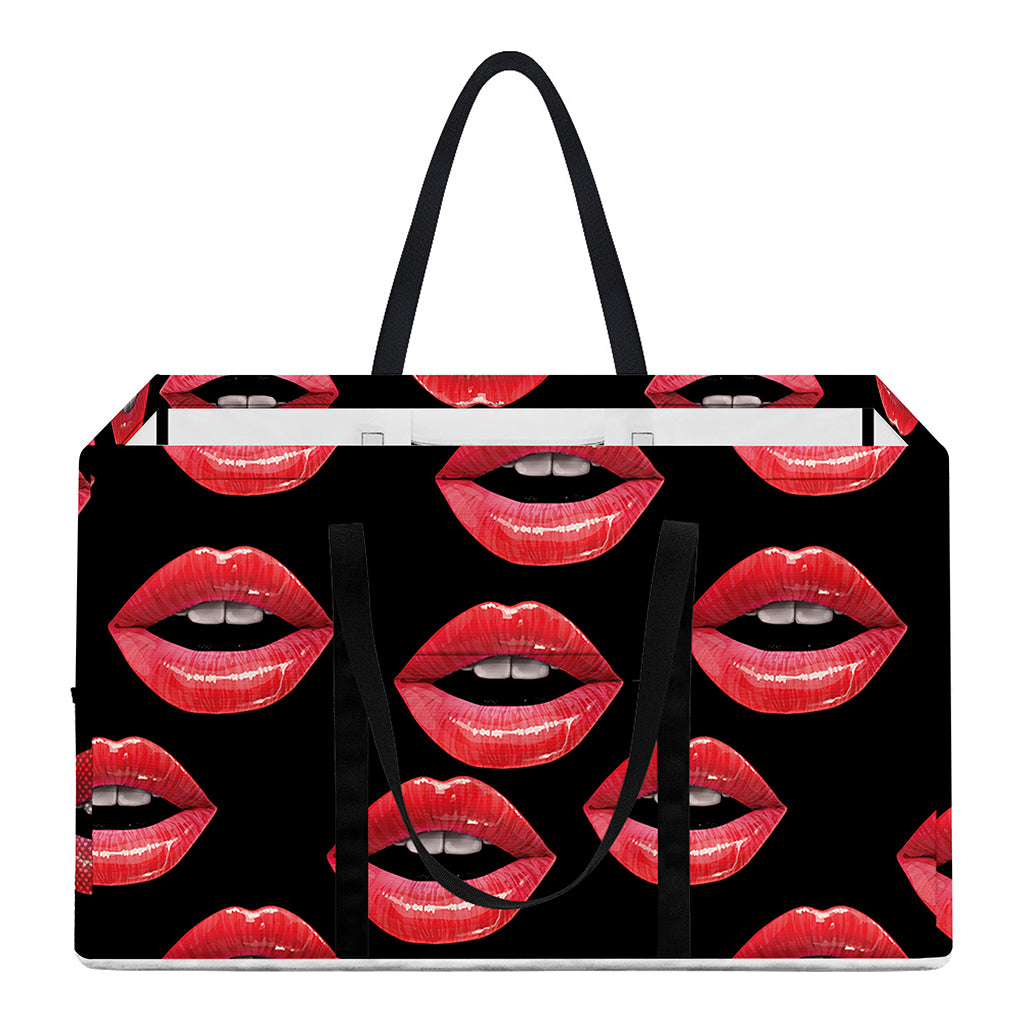 Women's Lips Pattern Print Utility Tote Bag