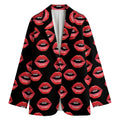 Women's Lips Pattern Print Women's Cotton Blazer