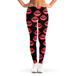 Women's Lips Pattern Print Women's Leggings