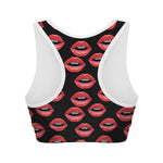 Women's Lips Pattern Print Women's Sports Bra