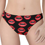 Women's Lips Pattern Print Women's Thong