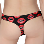 Women's Lips Pattern Print Women's Thong
