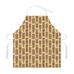 Wooden Tiki Pattern Print Adjustable Apron