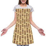 Wooden Tiki Pattern Print Adjustable Apron