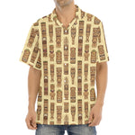 Wooden Tiki Pattern Print Aloha Shirt