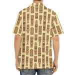 Wooden Tiki Pattern Print Aloha Shirt