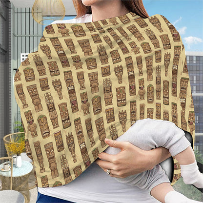 Wooden Tiki Pattern Print Baby Seat Cover