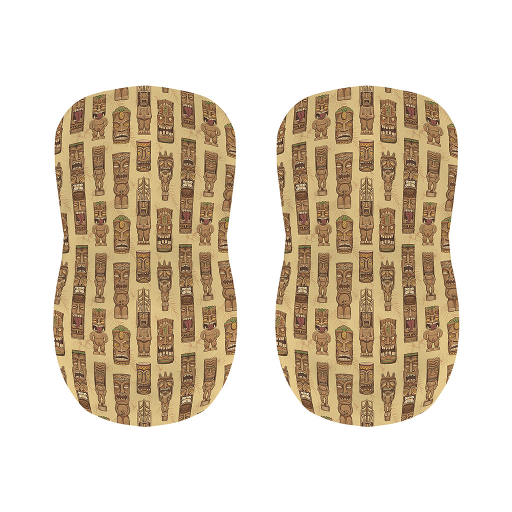 Wooden Tiki Pattern Print Bar Stool Covers