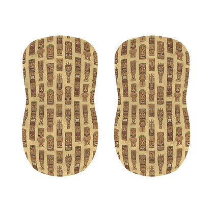 Wooden Tiki Pattern Print Bar Stool Covers