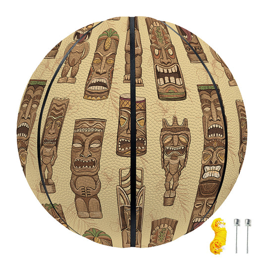 Wooden Tiki Pattern Print Basketball