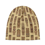 Wooden Tiki Pattern Print Beanie