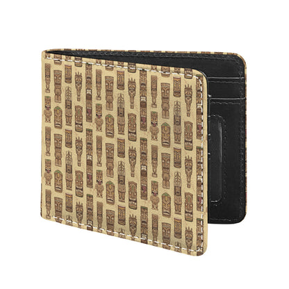 Wooden Tiki Pattern Print Bifold Wallet
