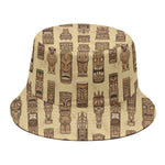 Wooden Tiki Pattern Print Bucket Hat