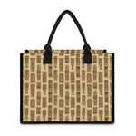 Wooden Tiki Pattern Print Canvas Tote Bag