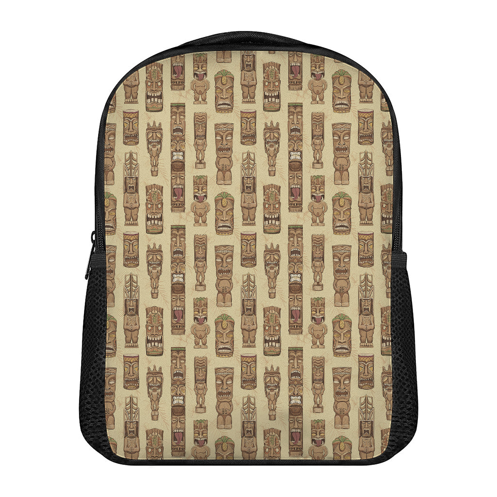 Wooden Tiki Pattern Print Casual Backpack