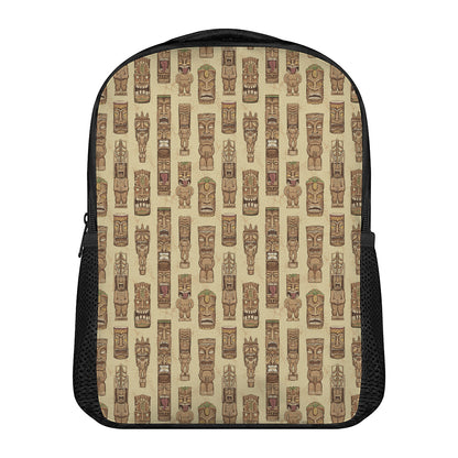 Wooden Tiki Pattern Print Casual Backpack