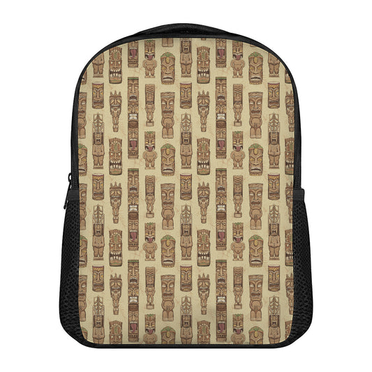 Wooden Tiki Pattern Print Casual Backpack