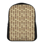 Wooden Tiki Pattern Print Casual Backpack