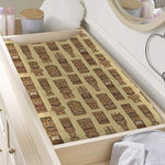Wooden Tiki Pattern Print Changing Pad Cover