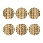 Wooden Tiki Pattern Print Coaster Set