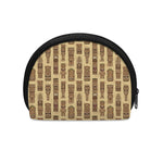 Wooden Tiki Pattern Print Coin Purse