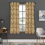 Wooden Tiki Pattern Print Curtain