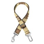 Wooden Tiki Pattern Print Dog Seat Belt