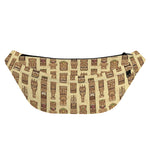 Wooden Tiki Pattern Print Fanny Pack