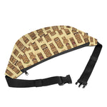 Wooden Tiki Pattern Print Fanny Pack