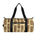 Wooden Tiki Pattern Print Gym Bag