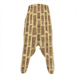 Wooden Tiki Pattern Print Hammer Pants