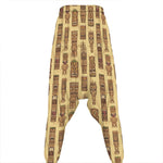Wooden Tiki Pattern Print Hammer Pants