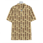 Wooden Tiki Pattern Print Hawaiian Shirt