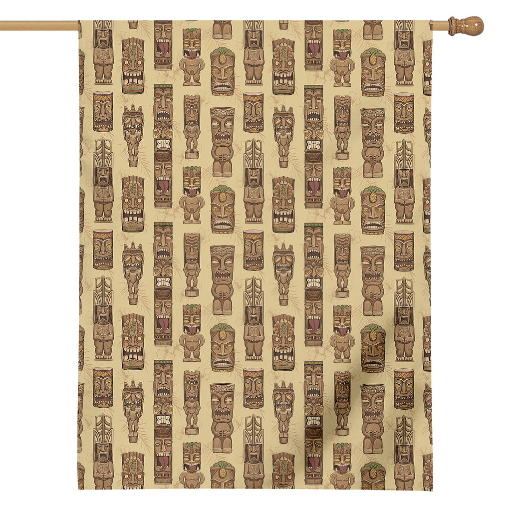 Wooden Tiki Pattern Print House Flag