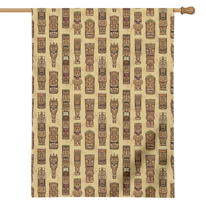 Wooden Tiki Pattern Print House Flag
