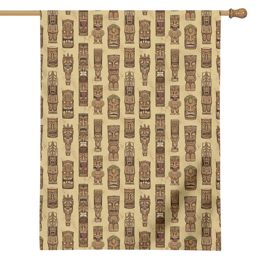 Wooden Tiki Pattern Print House Flag