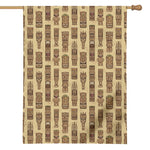 Wooden Tiki Pattern Print House Flag