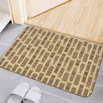 Wooden Tiki Pattern Print Indoor Door Mat