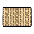 Wooden Tiki Pattern Print Kitchen Mat