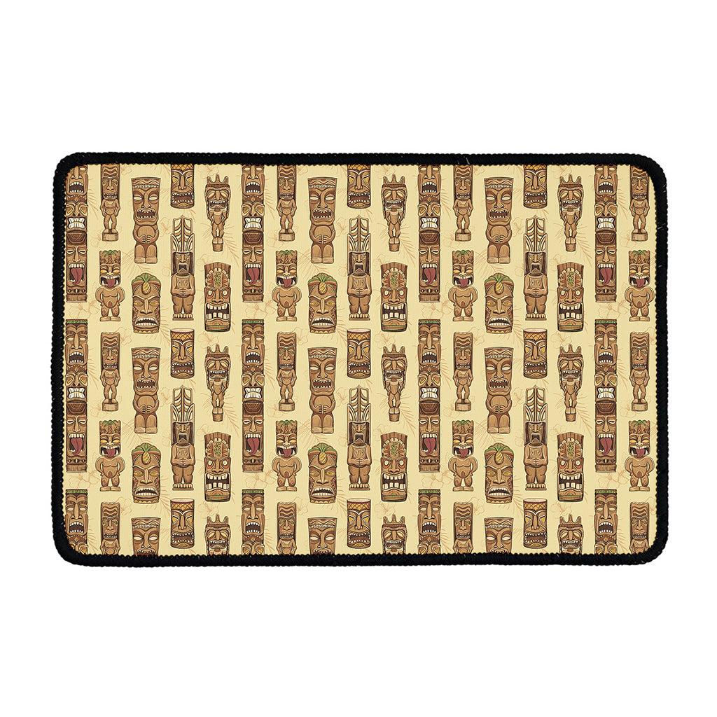 Wooden Tiki Pattern Print Kitchen Mat