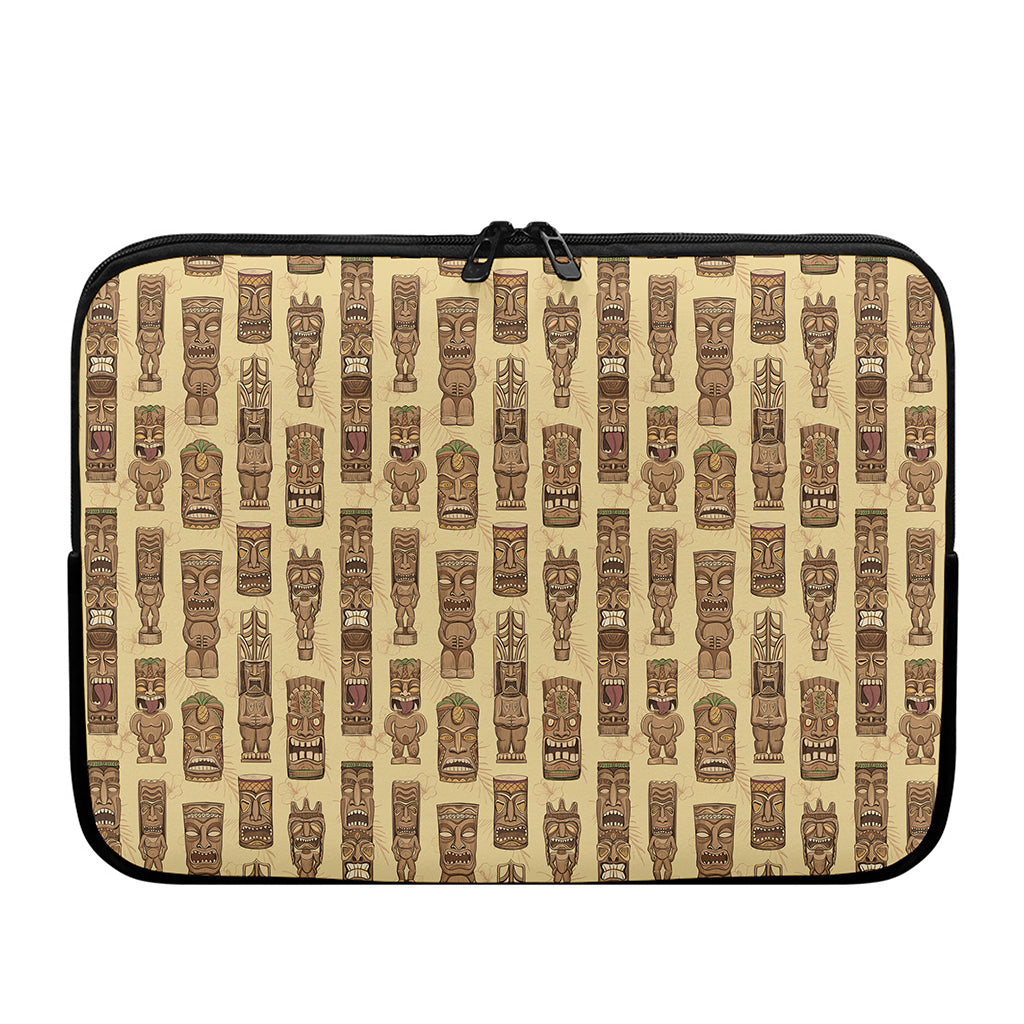 Wooden Tiki Pattern Print Laptop Sleeve
