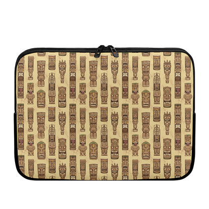 Wooden Tiki Pattern Print Laptop Sleeve