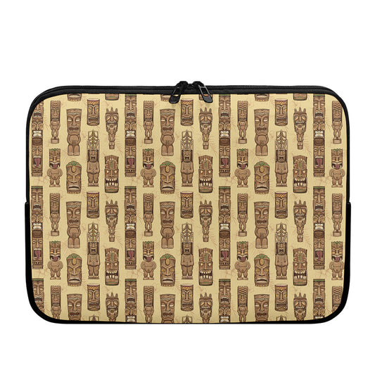 Wooden Tiki Pattern Print Laptop Sleeve