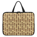 Wooden Tiki Pattern Print Laptop Sleeve With Handle