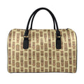 Wooden Tiki Pattern Print Leather Duffel Bag